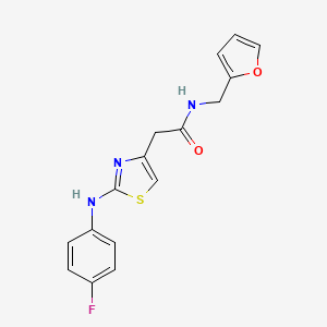 molecular formula C16H14FN3O2S B6557989 2-{2-[(4-fluorophenyl)amino]-1,3-thiazol-4-yl}-N-[(furan-2-yl)methyl]acetamide CAS No. 1040651-97-5