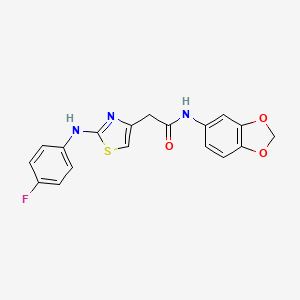 N-(2H-1,3-benzodioxol-5-yl)-2-{2-[(4-fluorophenyl)amino]-1,3-thiazol-4-yl}acetamide