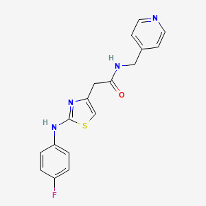 molecular formula C17H15FN4OS B6558019 2-{2-[(4-fluorophenyl)amino]-1,3-thiazol-4-yl}-N-[(pyridin-4-yl)methyl]acetamide CAS No. 1040652-55-8