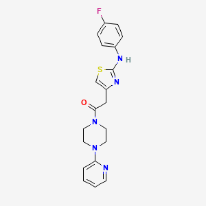 molecular formula C20H20FN5OS B6558026 2-{2-[(4-fluorophenyl)amino]-1,3-thiazol-4-yl}-1-[4-(pyridin-2-yl)piperazin-1-yl]ethan-1-one CAS No. 1040652-76-3