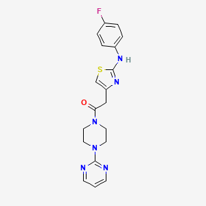 molecular formula C19H19FN6OS B6558029 2-{2-[(4-fluorophenyl)amino]-1,3-thiazol-4-yl}-1-[4-(pyrimidin-2-yl)piperazin-1-yl]ethan-1-one CAS No. 1040652-83-2