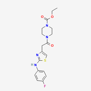 molecular formula C18H21FN4O3S B6558052 ethyl 4-(2-{2-[(4-fluorophenyl)amino]-1,3-thiazol-4-yl}acetyl)piperazine-1-carboxylate CAS No. 1040653-22-2