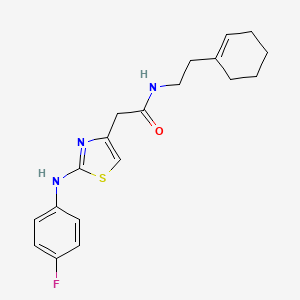 molecular formula C19H22FN3OS B6558059 N-[2-(cyclohex-1-en-1-yl)ethyl]-2-{2-[(4-fluorophenyl)amino]-1,3-thiazol-4-yl}acetamide CAS No. 1040653-38-0