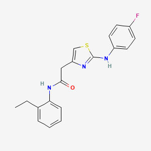 molecular formula C19H18FN3OS B6558066 N-(2-ethylphenyl)-2-{2-[(4-fluorophenyl)amino]-1,3-thiazol-4-yl}acetamide CAS No. 1040653-62-0