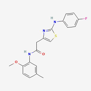 2-{2-[(4-fluorophenyl)amino]-1,3-thiazol-4-yl}-N-(2-methoxy-5-methylphenyl)acetamide