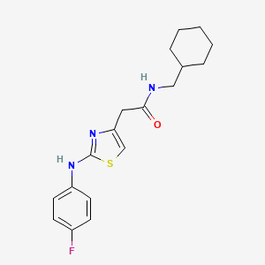 molecular formula C18H22FN3OS B6558091 N-(cyclohexylmethyl)-2-{2-[(4-fluorophenyl)amino]-1,3-thiazol-4-yl}acetamide CAS No. 1040654-18-9