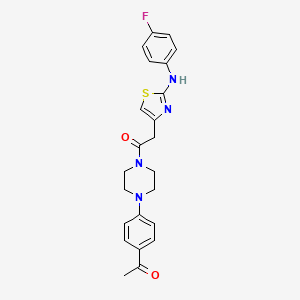 molecular formula C23H23FN4O2S B6558095 1-[4-(4-acetylphenyl)piperazin-1-yl]-2-{2-[(4-fluorophenyl)amino]-1,3-thiazol-4-yl}ethan-1-one CAS No. 1040654-26-9