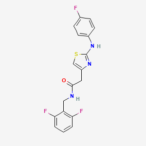molecular formula C18H14F3N3OS B6558102 N-[(2,6-difluorophenyl)methyl]-2-{2-[(4-fluorophenyl)amino]-1,3-thiazol-4-yl}acetamide CAS No. 1040654-10-1