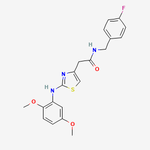 2-{2-[(2,5-dimethoxyphenyl)amino]-1,3-thiazol-4-yl}-N-[(4-fluorophenyl)methyl]acetamide