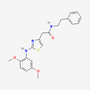 molecular formula C21H23N3O3S B6558130 2-{2-[(2,5-dimethoxyphenyl)amino]-1,3-thiazol-4-yl}-N-(2-phenylethyl)acetamide CAS No. 1040654-82-7