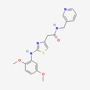 molecular formula C19H20N4O3S B6558139 2-{2-[(2,5-dimethoxyphenyl)amino]-1,3-thiazol-4-yl}-N-[(pyridin-3-yl)methyl]acetamide CAS No. 1040654-74-7