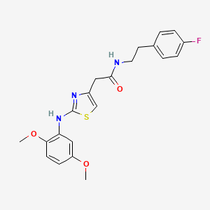 molecular formula C21H22FN3O3S B6558166 2-{2-[(2,5-dimethoxyphenyl)amino]-1,3-thiazol-4-yl}-N-[2-(4-fluorophenyl)ethyl]acetamide CAS No. 1040655-18-2