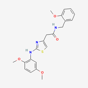 molecular formula C21H23N3O4S B6558177 2-{2-[(2,5-dimethoxyphenyl)amino]-1,3-thiazol-4-yl}-N-[(2-methoxyphenyl)methyl]acetamide CAS No. 1040655-64-8