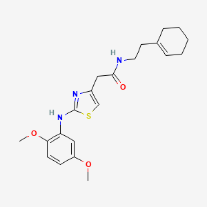 molecular formula C21H27N3O3S B6558178 N-[2-(cyclohex-1-en-1-yl)ethyl]-2-{2-[(2,5-dimethoxyphenyl)amino]-1,3-thiazol-4-yl}acetamide CAS No. 1040655-48-8