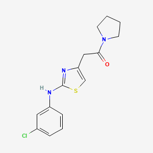 2-{2-[(3-chlorophenyl)amino]-1,3-thiazol-4-yl}-1-(pyrrolidin-1-yl)ethan-1-one