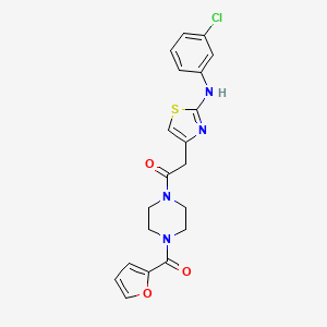 molecular formula C20H19ClN4O3S B6558205 2-{2-[(3-chlorophenyl)amino]-1,3-thiazol-4-yl}-1-[4-(furan-2-carbonyl)piperazin-1-yl]ethan-1-one CAS No. 1040656-02-7
