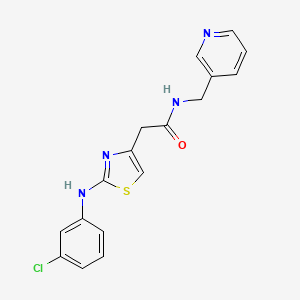 molecular formula C17H15ClN4OS B6558214 2-{2-[(3-chlorophenyl)amino]-1,3-thiazol-4-yl}-N-[(pyridin-3-yl)methyl]acetamide CAS No. 1040656-38-9