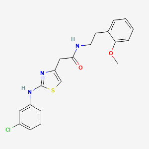 molecular formula C20H20ClN3O2S B6558232 2-{2-[(3-chlorophenyl)amino]-1,3-thiazol-4-yl}-N-[2-(2-methoxyphenyl)ethyl]acetamide CAS No. 1040655-61-5