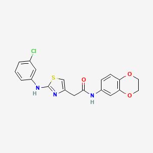 2-{2-[(3-chlorophenyl)amino]-1,3-thiazol-4-yl}-N-(2,3-dihydro-1,4-benzodioxin-6-yl)acetamide