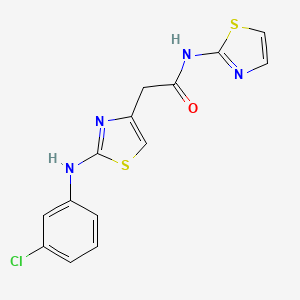 molecular formula C14H11ClN4OS2 B6558259 2-{2-[(3-chlorophenyl)amino]-1,3-thiazol-4-yl}-N-(1,3-thiazol-2-yl)acetamide CAS No. 1040655-92-2