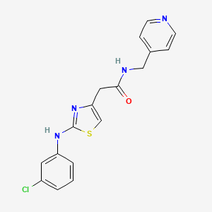 molecular formula C17H15ClN4OS B6558267 2-{2-[(3-chlorophenyl)amino]-1,3-thiazol-4-yl}-N-[(pyridin-4-yl)methyl]acetamide CAS No. 1040656-20-9