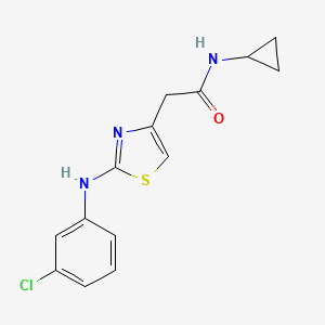 2-{2-[(3-chlorophenyl)amino]-1,3-thiazol-4-yl}-N-cyclopropylacetamide