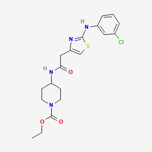 molecular formula C19H23ClN4O3S B6558282 ethyl 4-(2-{2-[(3-chlorophenyl)amino]-1,3-thiazol-4-yl}acetamido)piperidine-1-carboxylate CAS No. 1040656-58-3