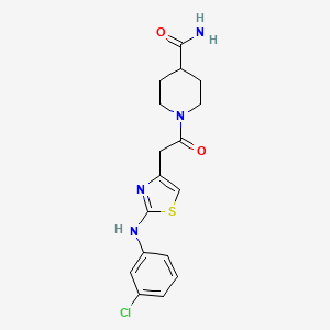 molecular formula C17H19ClN4O2S B6558299 1-(2-{2-[(3-chlorophenyl)amino]-1,3-thiazol-4-yl}acetyl)piperidine-4-carboxamide CAS No. 1040656-72-1