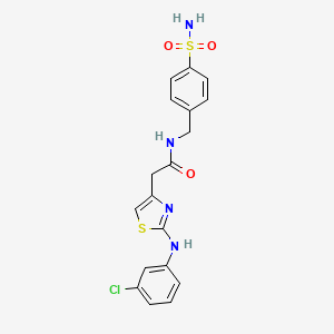 2-{2-[(3-chlorophenyl)amino]-1,3-thiazol-4-yl}-N-[(4-sulfamoylphenyl)methyl]acetamide