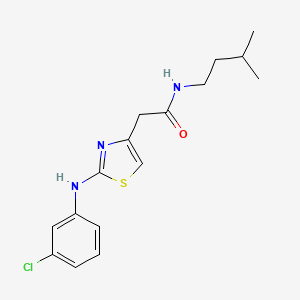 2-{2-[(3-chlorophenyl)amino]-1,3-thiazol-4-yl}-N-(3-methylbutyl)acetamide