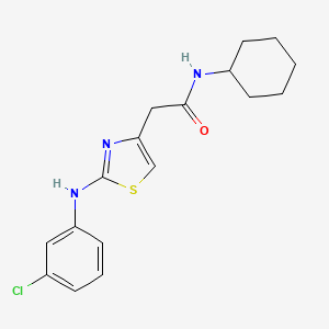 molecular formula C17H20ClN3OS B6558312 2-{2-[(3-chlorophenyl)amino]-1,3-thiazol-4-yl}-N-cyclohexylacetamide CAS No. 1040657-14-4