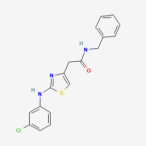 molecular formula C18H16ClN3OS B6558320 N-benzyl-2-{2-[(3-chlorophenyl)amino]-1,3-thiazol-4-yl}acetamide CAS No. 1040657-21-3