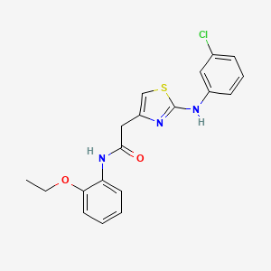 molecular formula C19H18ClN3O2S B6558330 2-{2-[(3-chlorophenyl)amino]-1,3-thiazol-4-yl}-N-(2-ethoxyphenyl)acetamide CAS No. 1040657-42-8