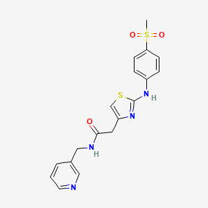 molecular formula C18H18N4O3S2 B6558366 2-{2-[(4-methanesulfonylphenyl)amino]-1,3-thiazol-4-yl}-N-[(pyridin-3-yl)methyl]acetamide CAS No. 1040657-95-1