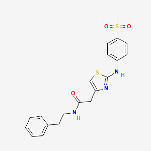 molecular formula C20H21N3O3S2 B6558379 2-{2-[(4-methanesulfonylphenyl)amino]-1,3-thiazol-4-yl}-N-(2-phenylethyl)acetamide CAS No. 1040658-10-3