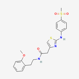 molecular formula C21H23N3O4S2 B6558382 2-{2-[(4-methanesulfonylphenyl)amino]-1,3-thiazol-4-yl}-N-[2-(2-methoxyphenyl)ethyl]acetamide CAS No. 1040658-15-8
