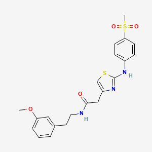 molecular formula C21H23N3O4S2 B6558397 2-{2-[(4-methanesulfonylphenyl)amino]-1,3-thiazol-4-yl}-N-[2-(3-methoxyphenyl)ethyl]acetamide CAS No. 1040658-45-4