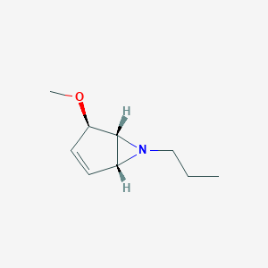 molecular formula C9H15NO B065584 (1R,4R,5R)-4-methoxy-6-propyl-6-azabicyclo[3.1.0]hex-2-ene CAS No. 179922-77-1