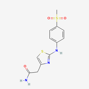 molecular formula C12H13N3O3S2 B6558432 2-{2-[(4-methanesulfonylphenyl)amino]-1,3-thiazol-4-yl}acetamide CAS No. 1040658-66-9