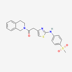 molecular formula C21H21N3O3S2 B6558458 2-{2-[(4-methanesulfonylphenyl)amino]-1,3-thiazol-4-yl}-1-(1,2,3,4-tetrahydroisoquinolin-2-yl)ethan-1-one CAS No. 1040658-81-8