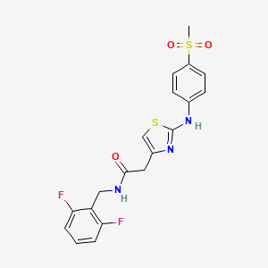 molecular formula C19H17F2N3O3S2 B6558484 N-[(2,6-difluorophenyl)methyl]-2-{2-[(4-methanesulfonylphenyl)amino]-1,3-thiazol-4-yl}acetamide CAS No. 1040659-31-1