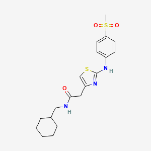 molecular formula C19H25N3O3S2 B6558492 N-(cyclohexylmethyl)-2-{2-[(4-methanesulfonylphenyl)amino]-1,3-thiazol-4-yl}acetamide CAS No. 1040659-36-6