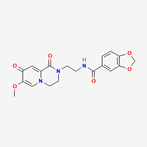 N-(2-{7-methoxy-1,8-dioxo-1H,2H,3H,4H,8H-pyrido[1,2-a]pyrazin-2-yl}ethyl)-2H-1,3-benzodioxole-5-carboxamide