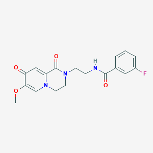 molecular formula C18H18FN3O4 B6558512 3-fluoro-N-(2-{7-methoxy-1,8-dioxo-1H,2H,3H,4H,8H-pyrido[1,2-a]pyrazin-2-yl}ethyl)benzamide CAS No. 1040659-59-3