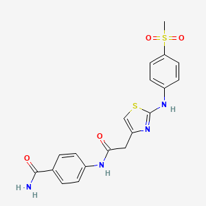 4-(2-{2-[(4-methanesulfonylphenyl)amino]-1,3-thiazol-4-yl}acetamido)benzamide