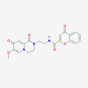 molecular formula C21H19N3O6 B6558527 N-(2-{7-methoxy-1,8-dioxo-1H,2H,3H,4H,8H-pyrido[1,2-a]pyrazin-2-yl}ethyl)-4-oxo-4H-chromene-2-carboxamide CAS No. 1040660-04-5