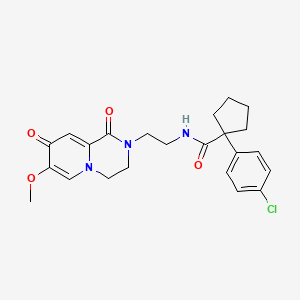 molecular formula C23H26ClN3O4 B6558532 1-(4-chlorophenyl)-N-(2-{7-methoxy-1,8-dioxo-1H,2H,3H,4H,8H-pyrido[1,2-a]pyrazin-2-yl}ethyl)cyclopentane-1-carboxamide CAS No. 1040659-89-9