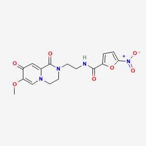 molecular formula C16H16N4O7 B6558536 N-(2-{7-methoxy-1,8-dioxo-1H,2H,3H,4H,8H-pyrido[1,2-a]pyrazin-2-yl}ethyl)-5-nitrofuran-2-carboxamide CAS No. 1040660-10-3