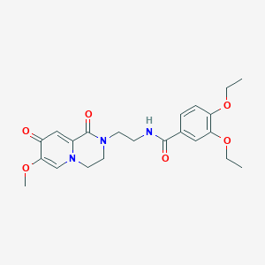 molecular formula C22H27N3O6 B6558570 3,4-diethoxy-N-(2-{7-methoxy-1,8-dioxo-1H,2H,3H,4H,8H-pyrido[1,2-a]pyrazin-2-yl}ethyl)benzamide CAS No. 1040660-71-6