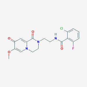 molecular formula C18H17ClFN3O4 B6558583 2-chloro-6-fluoro-N-(2-{7-methoxy-1,8-dioxo-1H,2H,3H,4H,8H-pyrido[1,2-a]pyrazin-2-yl}ethyl)benzamide CAS No. 1040660-98-7